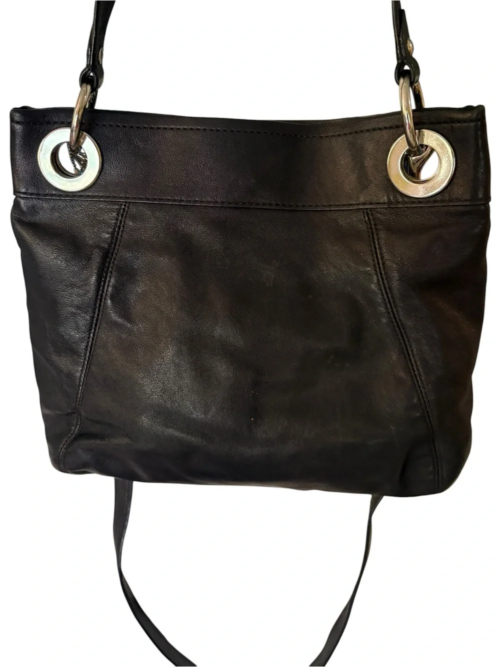 COACH Ashley Hippie Y2K Black Leather Shoulder Bag Crossbody - F17605